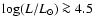 $\log(L/L_{\odot})\ga 4.5$