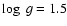 $\log~g = 1.5$