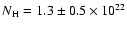 $N_{\rm
H}=1.3\pm0.5 \times 10^{22}$