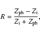 \begin{displaymath}%
R = \frac{Z_{\rm ph} - Z_{\rm i}}{Z_{\rm i}+Z_{\rm ph}},
\end{displaymath}