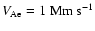 $V_{\rm Ae} = 1~{\rm Mm~s}^{-1}$