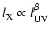 $l_{\rm X} \propto l_{\rm UV}^{\beta}$