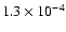 $1.3\times 10^{-4}$