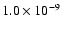 $1.0\times 10^{-9}$