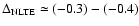 $\Delta_{\rm NLTE} \simeq (-0.3) - (-0.4)$