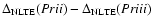 $\Delta_{\rm NLTE}(Pr {\sc ii})-\Delta_{\rm NLTE}(Pr {\sc iii})$