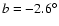 $b = -2.6^\circ$
