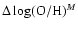 $\Delta\log({\rm O/H})^{M}$