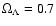 $\Omega _{\Lambda }=0.7$