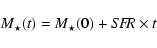 \begin{displaymath}M_{\star}(t)=M_{\star}(0)+S\!F\!R\times t
\end{displaymath}