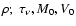 $\rho; ~ \tau_{\nu}, M_{0}, V_{0}$