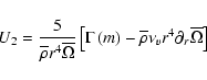 \begin{displaymath}U_{2}=\frac{5}{\overline \rho r^4 \overline{\Omega}}\left[\Ga...
...t)-\overline\rho\nu_{v}r^4\partial_{r}\overline{\Omega}\right]
\end{displaymath}