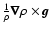 $\frac{1}{\rho}\vec\nabla \rho \times \vec g$