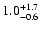 $\rm 1.0_{- 0.6 }^{+ 1.7 }$