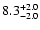 $\rm 8.3_{- 2.0 }^{+ 2.0 }$