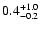 $\rm0.4_{- 0.2 }^{+ 1.0 }$