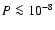 $P \la 10^{-8}$