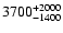 $\rm 3700_{-1400 }^{+ 2000 }$