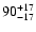 $\rm 90_{- 17 }^{+ 17 }$