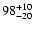 $\rm 98_{- 20 }^{+ 10 }$