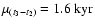 $\mu_{(t_3-t_2)}=1.6~{\rm kyr}$