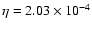 $\eta=2.03\times10^{-4}$