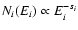 $N_i(E_i)\propto E_i^{-s_i}$