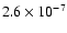 $2.6\times 10^{-7}$