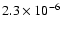 $2.3 \times 10^{-6}$