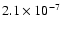 $2.1 \times 10^{-7}$