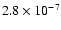 $2.8 \times 10^{-7}$