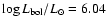 $\log{L_{\rm bol}/L_{\odot}} = 6.04$