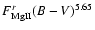 $F^r_{\rm Mg II}(B-V)^{5.65}$
