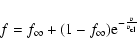 \begin{displaymath}f = f_{\infty} + (1-f_{\infty}){\rm e}^{-\frac{v}{v_{\rm cl}}}
\end{displaymath}