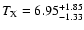 $T_{\rm X}= 6.95_{-1.33}^{+1.85}$