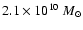 $2.1 \times 10^{10}~M_{\odot}$