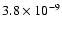 $3.8\times10^{-9}$