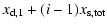 $\displaystyle x_{\rm d,1}+(i-1)x_{\rm s,tot}$