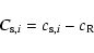 \begin{displaymath}C_{{\rm s},i}=c_{{\rm s},i}-c_{\rm R}
\end{displaymath}