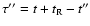 $\tau''=t+t_{\rm R}-t''$