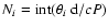 $N_i={\rm int}(\theta_i ~ {\rm d}/cP)$