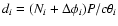 $d_i =
(N_i+\Delta\phi_i)P/c\theta_i$
