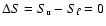 $\Delta S =
S_{\rm u}-S_{\ell}=0$