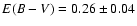 $E(B-V)=0.26\pm0.04$