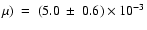 $\mu)~=~(5.0~\pm~0.6) \times10^{-3}$
