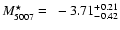$M^\star_{5007}=~-3.71^{+0.21}_{-0.42}$