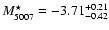 $M^\star_{5007}=-3.71^{+0.21}_{-0.42}$