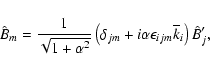 \begin{displaymath}\hat B_m=\frac{1}{\sqrt{1+\alpha^2}}\left ( \delta_{jm}+ i \alpha
\epsilon_{ijm} \overline k_i\right
)\hat B'_j ,
\end{displaymath}
