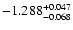 $\rm -1.288^{+0.047}_{-0.068}$