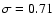 $\sigma=0.71$